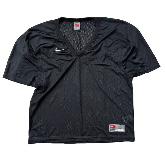 Vintage Y2K Nike Swoosh Football Jersey NCAA Practice Mesh Mens L Black - Picture 1 of 7